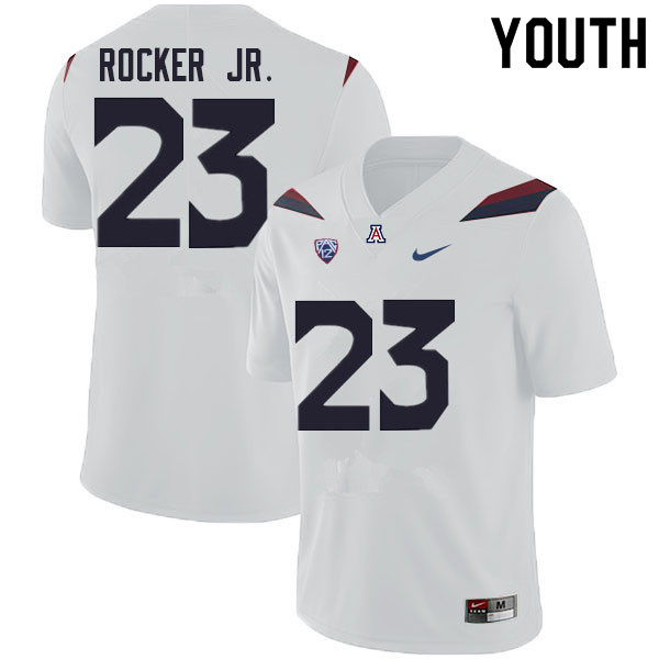 Youth #23 Stevie Rocker Jr. Arizona Wildcats College Football Jerseys Sale-White - Click Image to Close